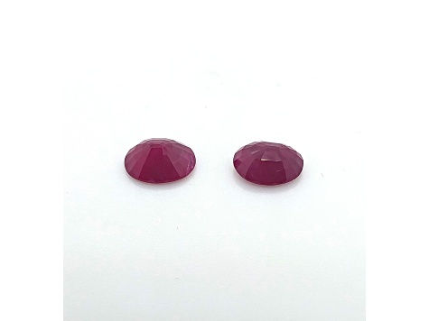 Burmese Ruby 9x7mm Oval Matched Pair 4.23ctw