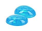 Blue Apatite 6x4mm Oval Cabochon Matched Pair 0.88ctw