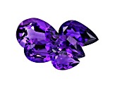 Amethyst Calibrated Pear Shape Set of 5 5.00ctw