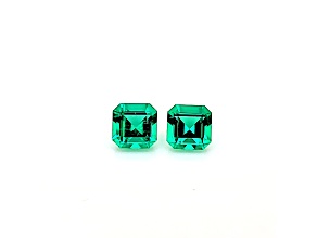 Emerald Untreated 4.3mm Emerald Cut Matched Pair 0.78ctw