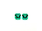 Emerald Untreated 4.3mm Emerald Cut Matched Pair 0.78ctw