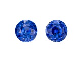Sapphire 7.1mm Round Matched Pair 4.28ctw