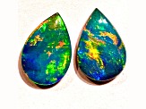 Opal on Ironstone 9x6mm Oval Doublet Set of 2 1.55ctw