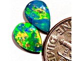 Opal on Ironstone 9x6mm Oval Doublet Set of 2 1.55ctw