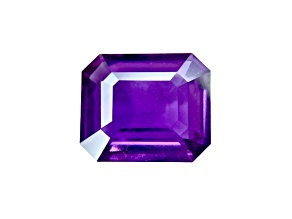 Purple Sapphire Loose Gemstone Unheated 12x10.1mm Emerald Cut 5.24ct