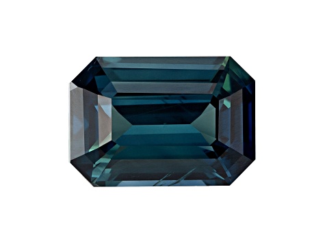 Blue-Green Sapphire Loose Gemstone Unheated 8.9x6.3mm Emerald Cut 2 ...
