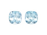 Aquamarine 9mm Cushion Matched Pair 2.34ctw