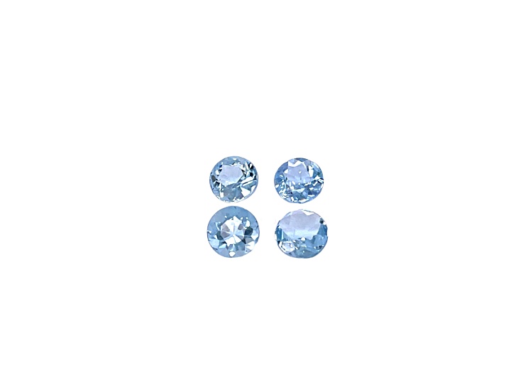 Aquamarine 6mm Round Set of 4 2.94ctw