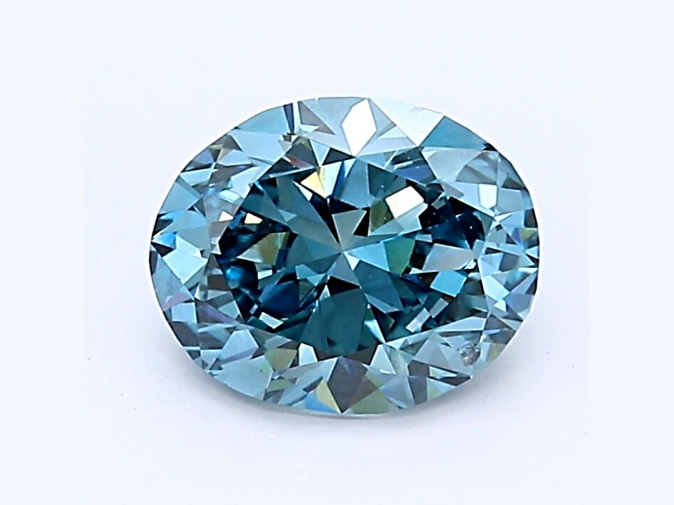1.27ct Deep Blue Oval Lab-Grown Diamond SI1 Clarity IGI Certified