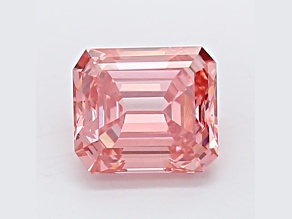 1.02ct Intense Pink Emerald Cut Lab-Grown Diamond VS2 Clarity IGI Certified