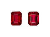 Ruby 4.5x3.4mm Emerald Cut Matched Pair 0.91ctw