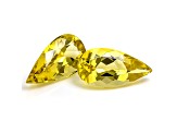 Yellow Beryl 12x6mm Pear Shape Matched Pair 3.00ctw