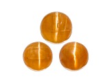 Fire Opal Cat's Eye Round Matched Set of 3 2.94ctw