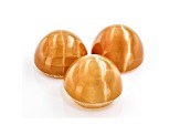 Fire Opal Cat's Eye Round Matched Set of 3 2.94ctw