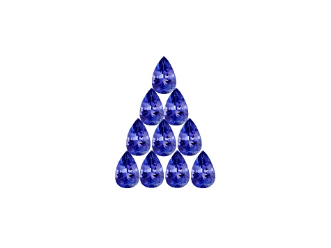 Tanzanite 5x3mm Pear Shape Set of 10 1.80ctw