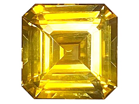 Yellow Sapphire Loose Gemstone 8.7x8.7mm Emerald Cut 4.06ct