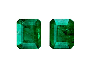 Brazilian Emerald 8.8x7.1mm Emerald Cut Matched Pair 4.11ctw