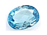 Blue Zircon 11.3x8.8mm Oval Checkerboard Cut 3.87ct