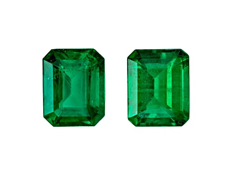 Emerald 5.1x4.1mm Emerald Cut Matched Pair 0.87ctw