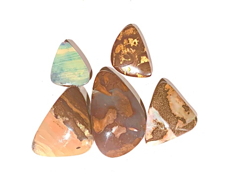 Boulder Opal Free-Form Cabochon Set of 5 208ctw
