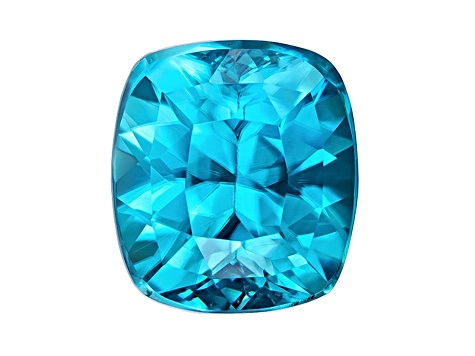 Blue Zircon 8.5x7.7mm Cushion 4.48ct