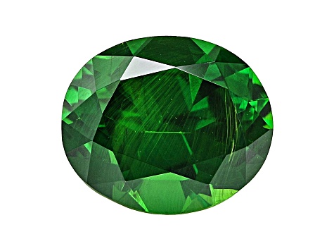 Demantoid Garnet with Horsetail 6.5x5.5mm Oval 1.06ct