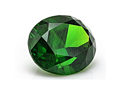 Demantoid Garnet with Horsetail 6.5x5.5mm Oval 1.06ct