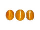 Fire Opal Cat's Eye Oval Matched Set of 3 5.39ctw