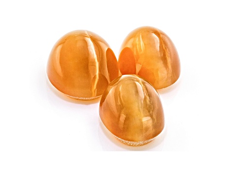 Fire Opal Cat's Eye Oval Matched Set of 3 5.39ctw