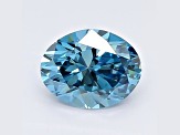 1.00ct Vivid Blue Oval Lab-Grown Diamond SI1 Clarity IGI Certified