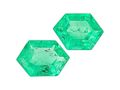 Colombian Emerald 8.2x6.0mm Hexagon Matched Pair 2.29ctw