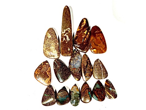 Australian Boulder Opal Free-Form Cabochon Set of 15 169.00ctw