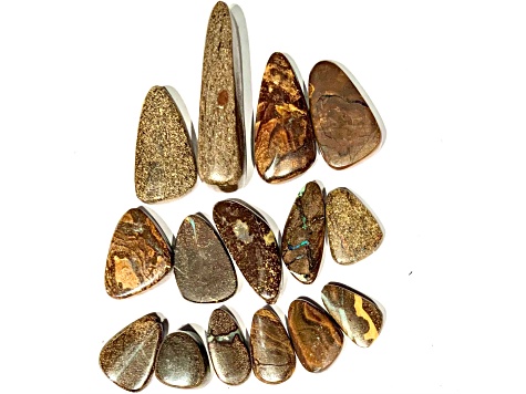 Australian Boulder Opal Free-Form Cabochon Set of 15 169.00ctw