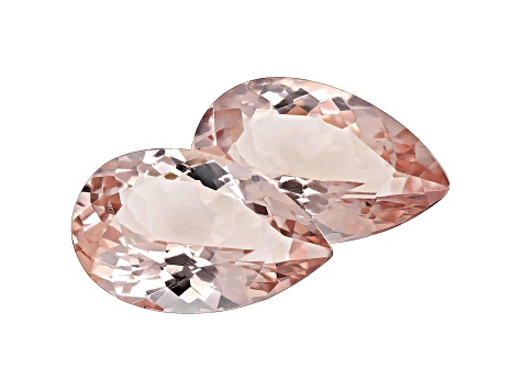 Morganite 12x8mm Pear Shape Matched Pair 4.90ctw
