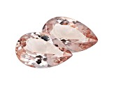 Morganite 12x8mm Pear Shape Matched Pair 4.90ctw