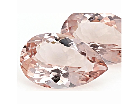 Morganite 12x8mm Pear Shape Matched Pair 4.90ctw
