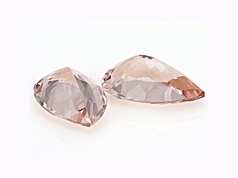 Morganite 12x8mm Pear Shape Matched Pair 4.90ctw