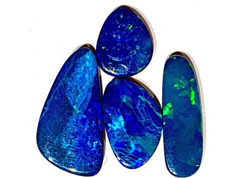 Opal on Ironstone Free-Form Doublet Set of 4 9.73ctw