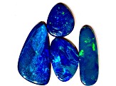 Opal on Ironstone Free-Form Doublet Set of 4 9.73ctw