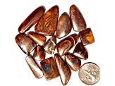 Boulder Opal Pre-Drilled Free-Form Cabochon Set of 15 128ctw