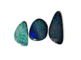 Opal on Ironstone Free-Form Doublet Set of 3 9.48ctw
