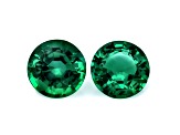 Zambian Emerald 6.5mm Round Matched Pair 2.09ctw