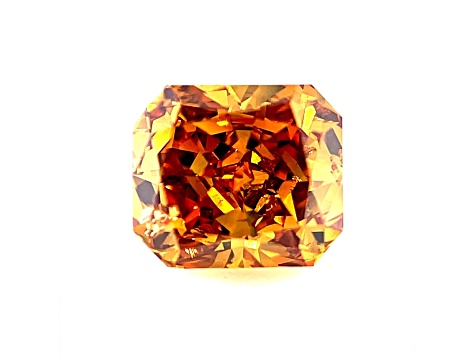 Natural Autumn Color Diamond 5.6x4.87mm Radiant Cut 0.77ct