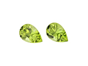 Peridot 8.8x6.1mm Pear Shape Matched Pair 2.98ctw