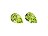 Peridot 8.8x6.1mm Pear Shape Matched Pair 2.98ctw