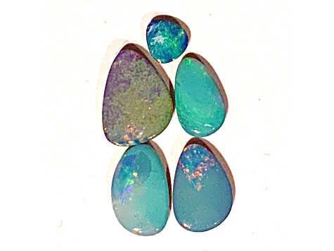 Opal on Ironstone Free-Form Doublet Set of 5 5.00ctw