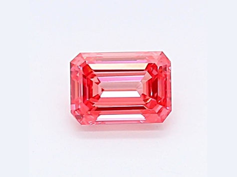 0.58ct Deep Pink Emerald Cut Lab-Grown Diamond VS2 Clarity IGI Certified