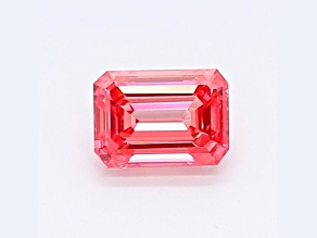 0.58ct Deep Pink Emerald Cut Lab-Grown Diamond VS2 Clarity IGI Certified