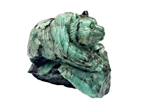 Brazilian Emerald Bear Carving 2.5x2.5in