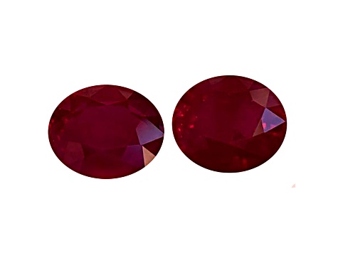 Ruby 8.8x7.8mm Oval Matched Pair 6.18ctw